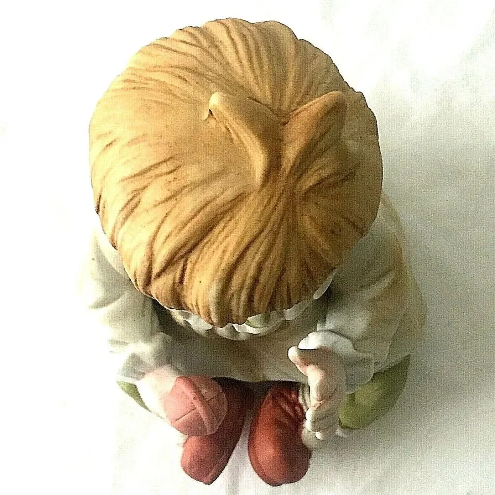 Royal Crown Baby Girl Vintage Porcelain Bisque Figurine Piano Child Angel